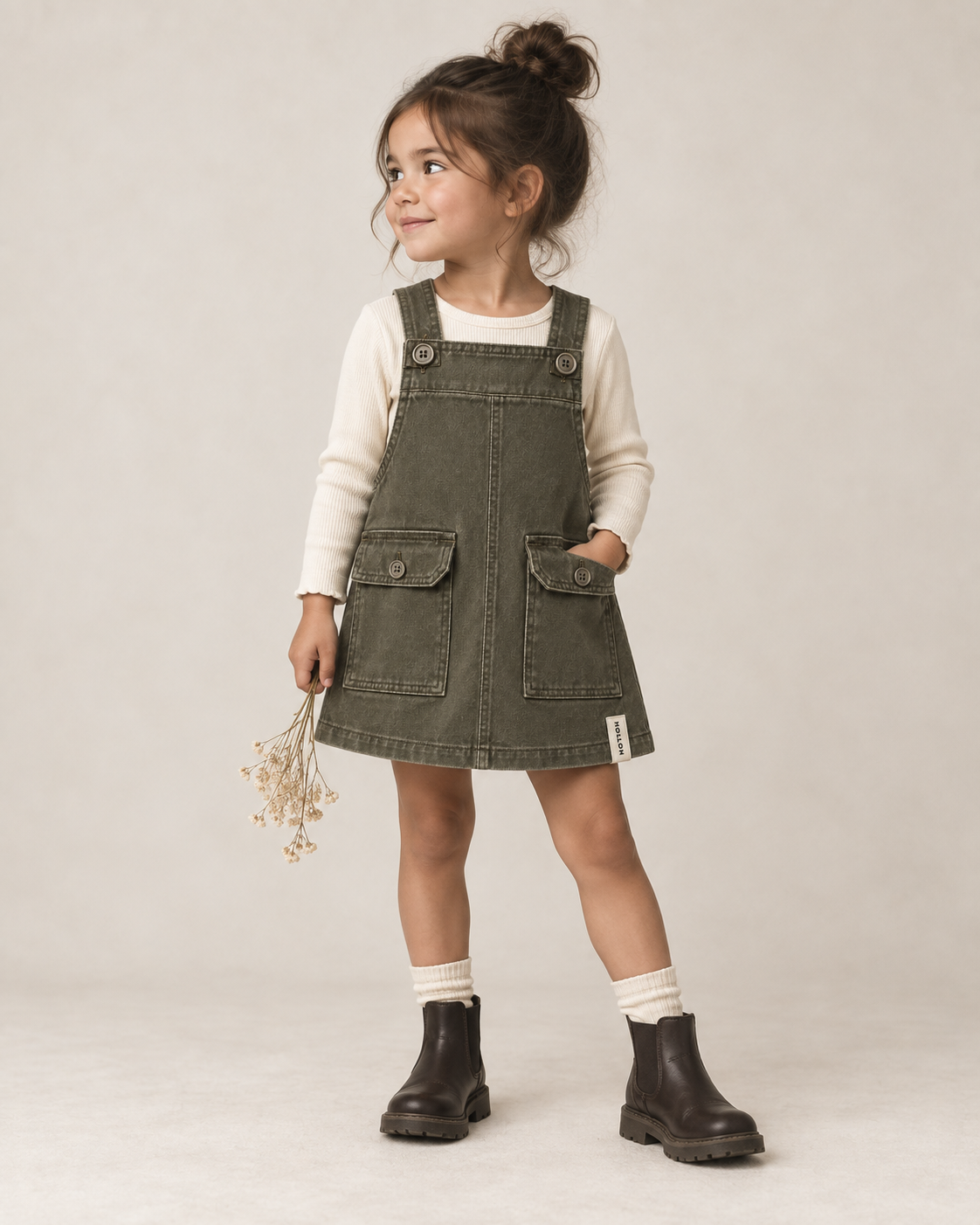 Utility Pinafore - Olive