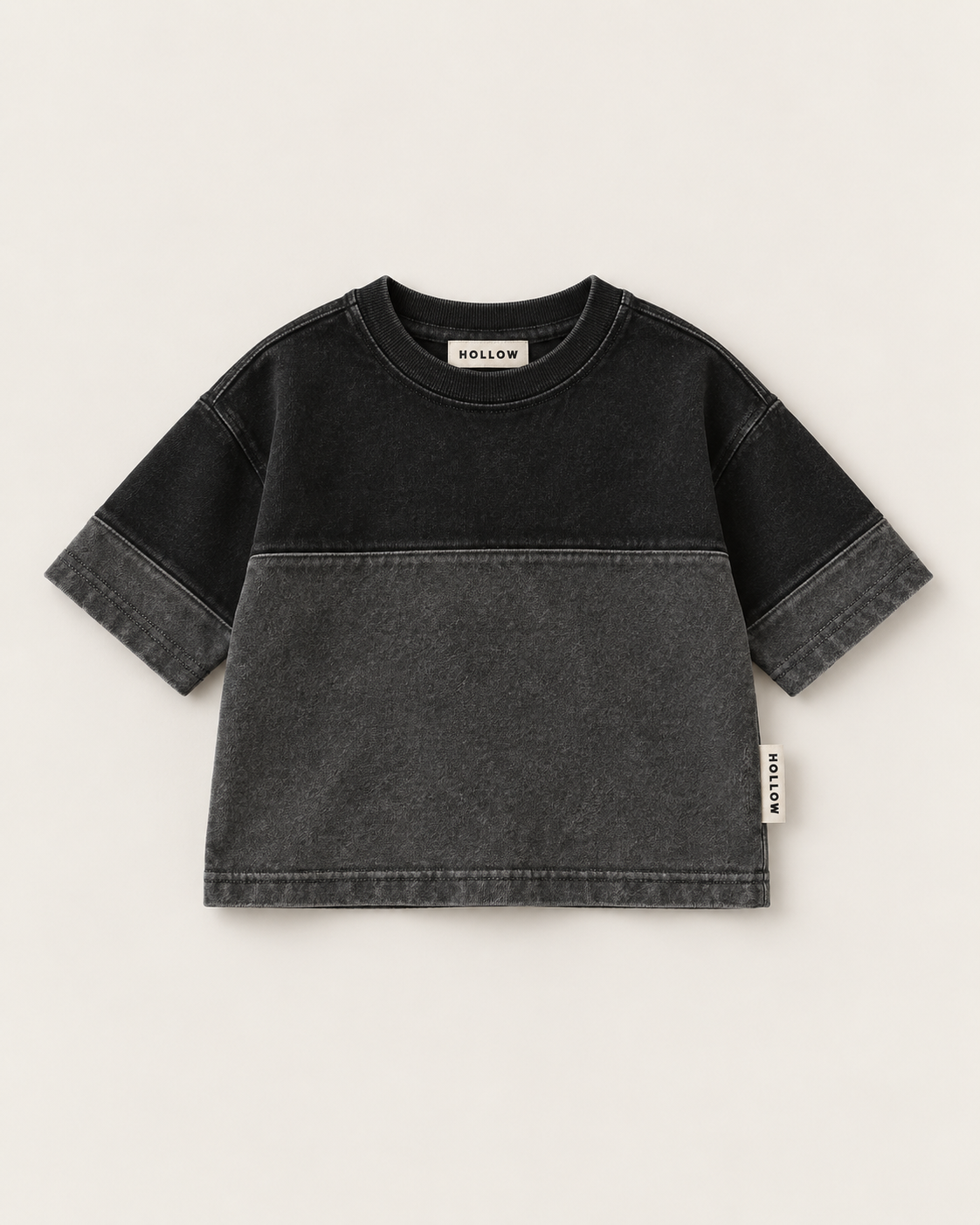 Panel Tee - Washed Black