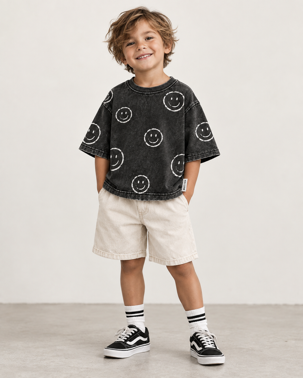 Happy Days Tee - Washed Black