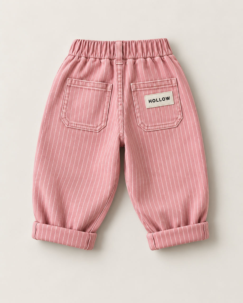 Pinstripe Denim Jogger - Pink