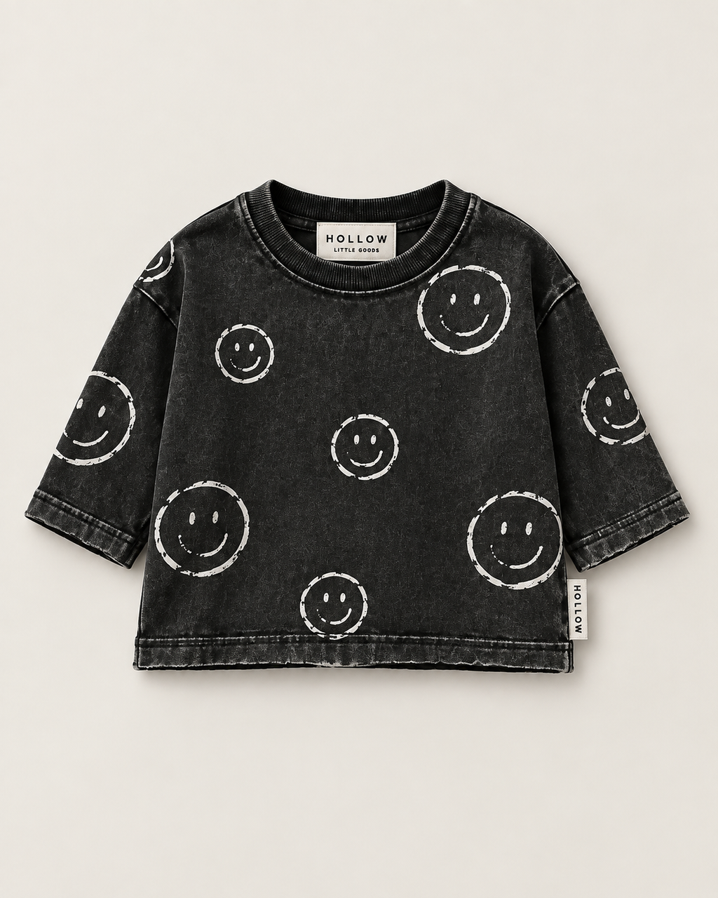 Happy Days Tee - Washed Black