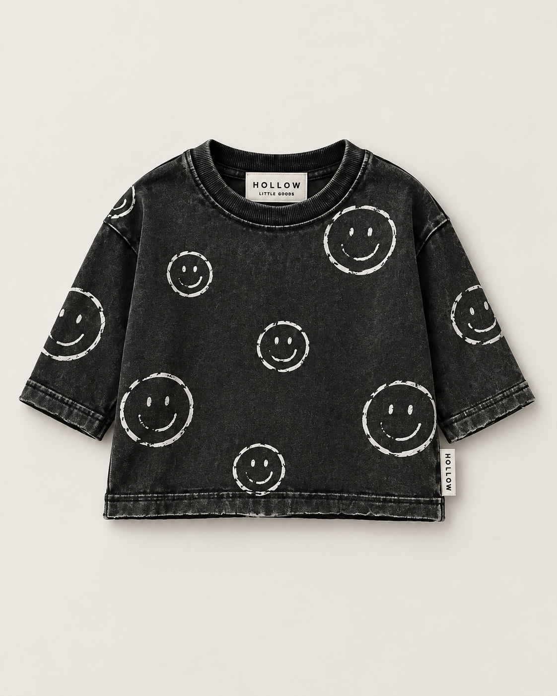 Happy Days Tee - Washed Black