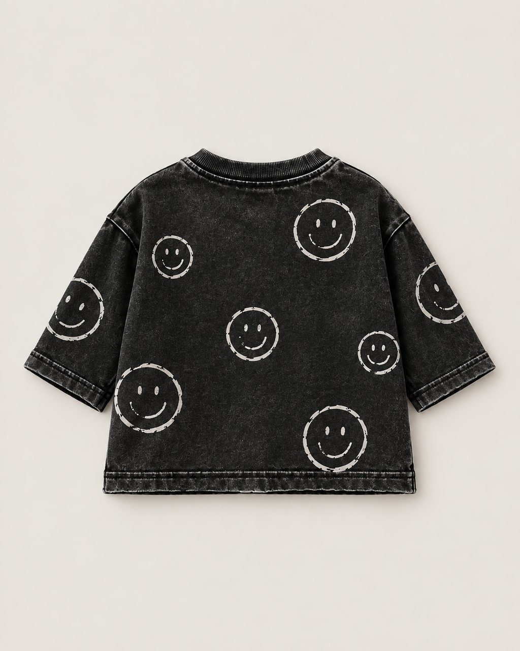 Happy Days Tee - Washed Black