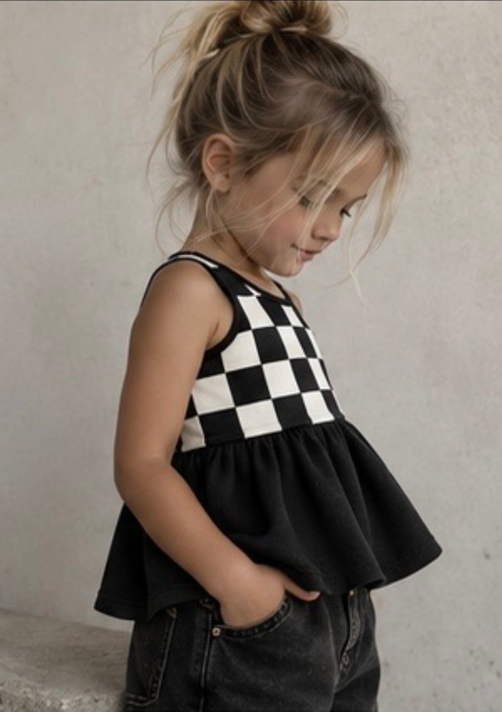 Check Peplum Tank